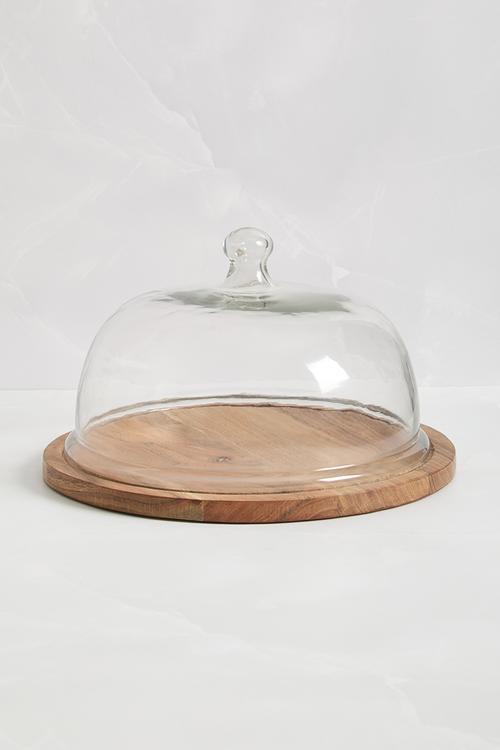 Gladeo cake dome & stand - wood