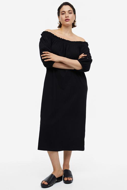 Off-the-shoulder dress - black