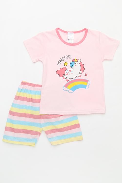 Striped pj set - pink 