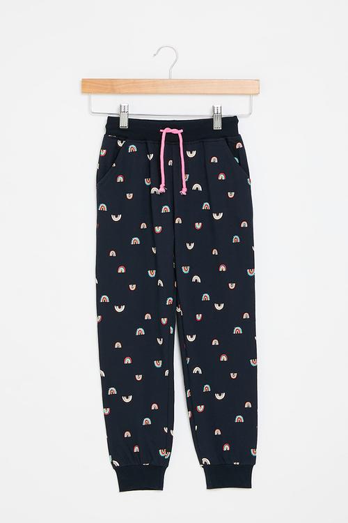 Printed jogger - navy & pink