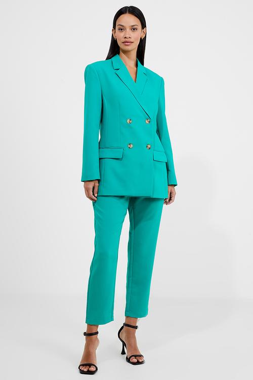 luxe double breasted blazer - emerald