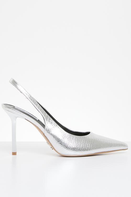 Soiree slingback court - silver 