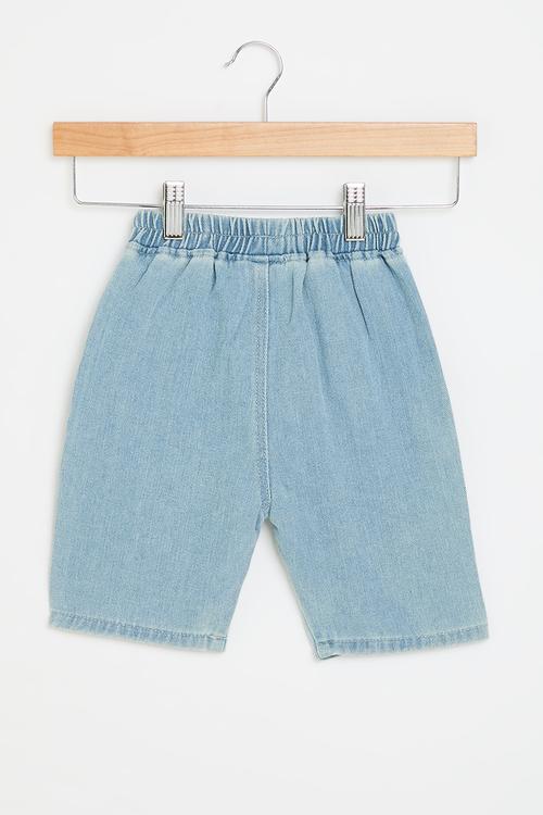 Printed denim shorts - light blue