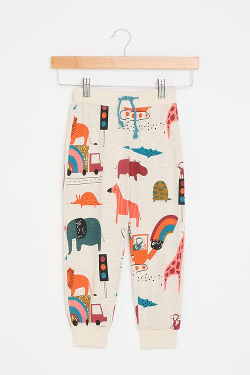 Printed jogger - ecru