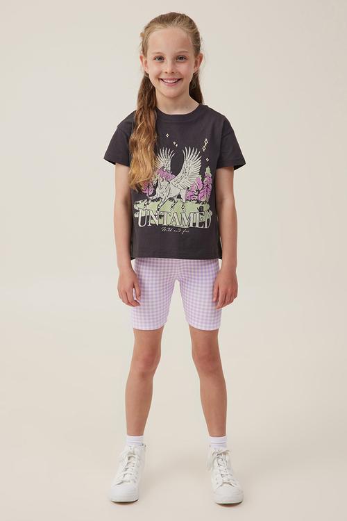 Hailey bike short - lilac drop/gingham