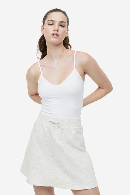 A-line sweatshirt skirt - light grey marl