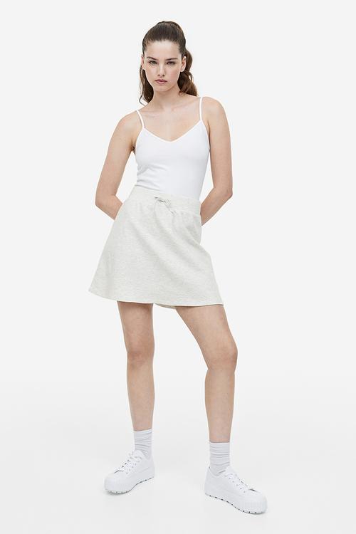 A-line sweatshirt skirt - light grey marl