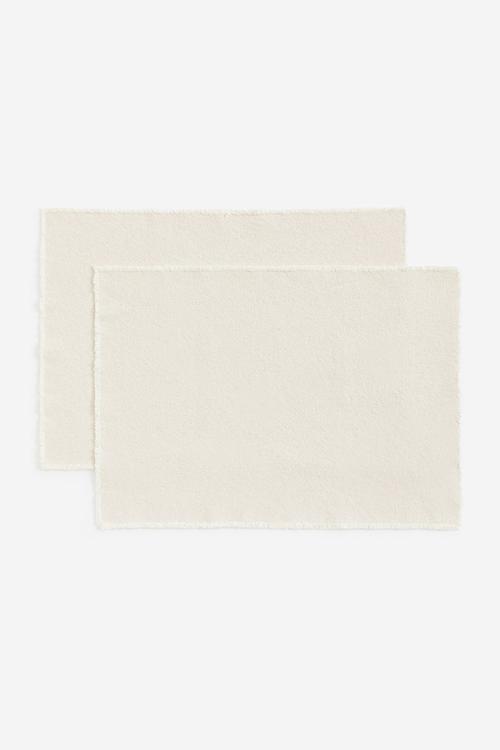 2 Pack canvas place mats - light beige