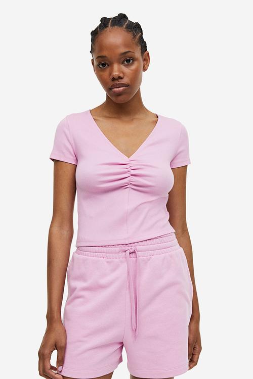 Ribbed top - light pink
