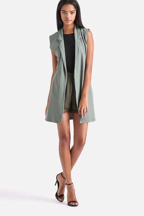 Sleeveless Longline Blazer