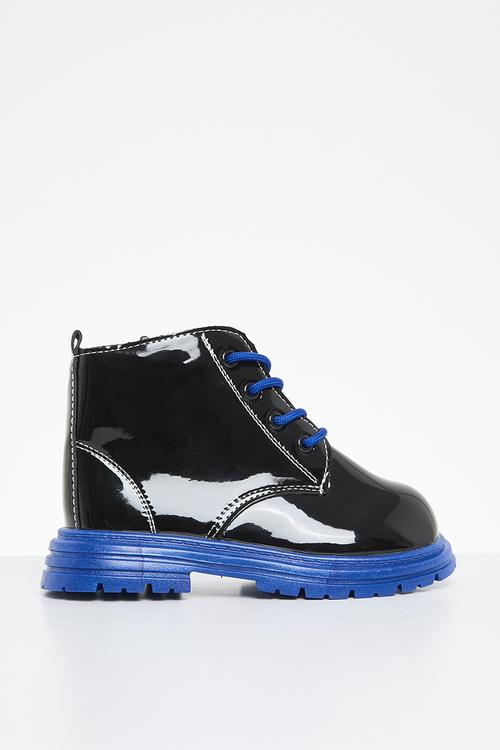 Lace up ankle boots - blue & black