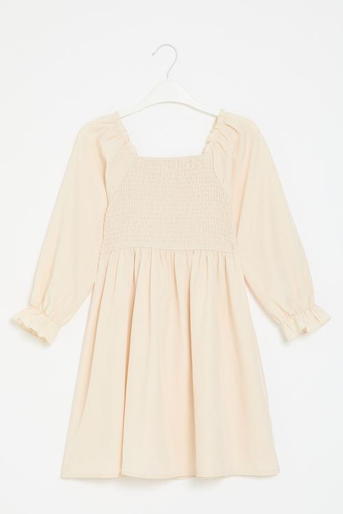 Shirred dress - neutral