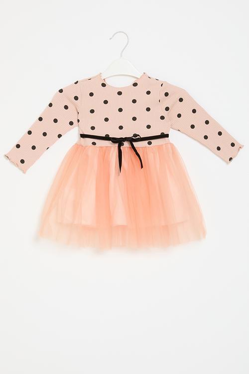 Polka dot occasion dress - pink