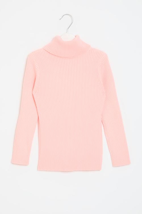 Ribbed poloneck - pink