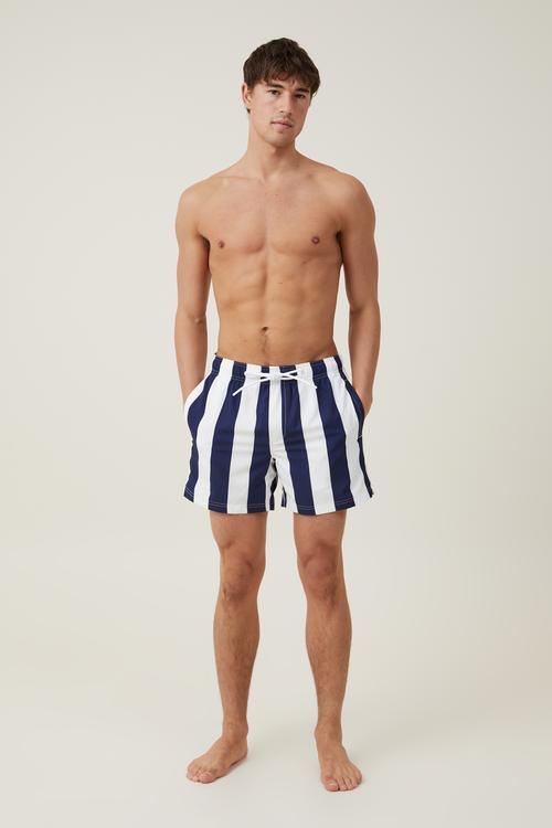 Stretch Swim Short - Navy Resort Stripe 