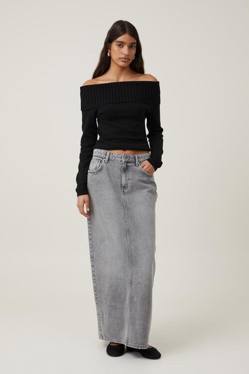 Everfine Off The Shoulder Pullover - Black