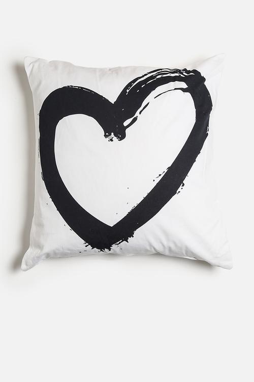 Heart printed cushion