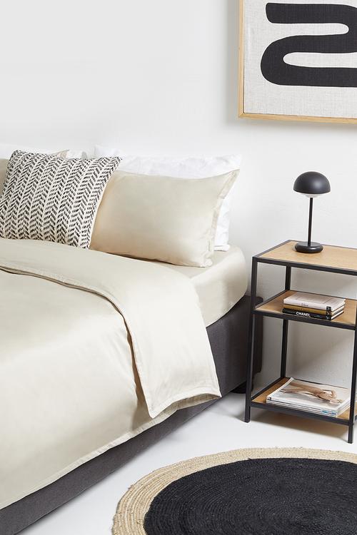 T400 Eygyptian Cotton Oxford Duvet Cover Set - Stone