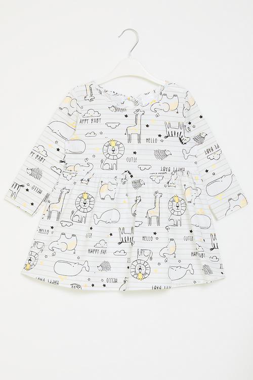 Printed dress - white