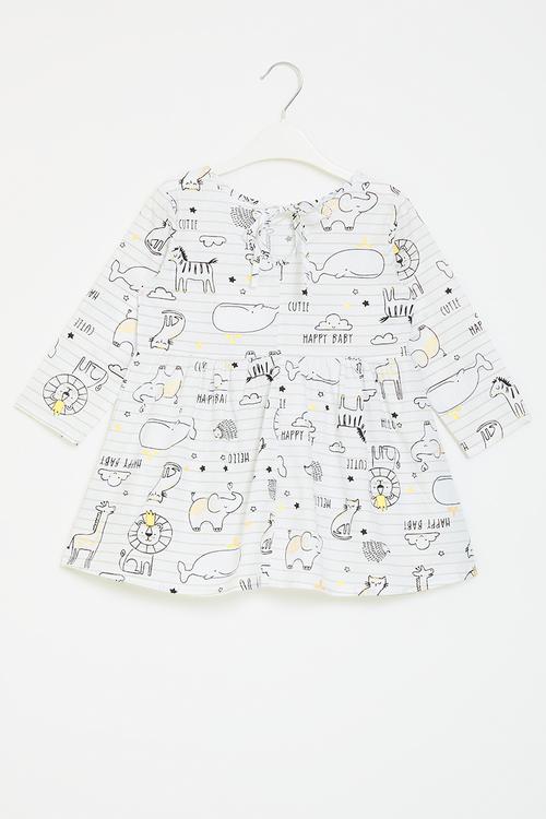 Printed dress - white