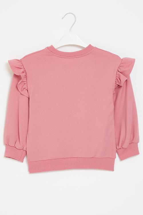 Frilled sweat top - pink