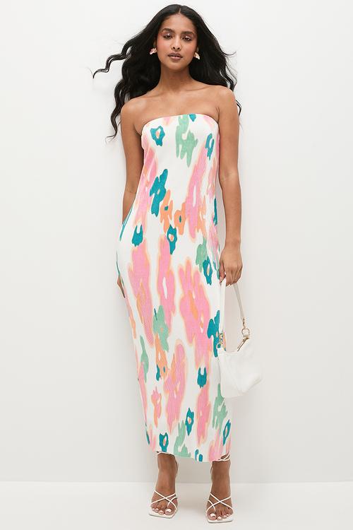 Plisse bandeau dress - floral