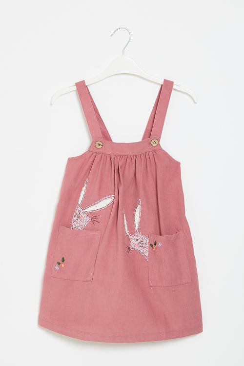 Printed pinafore dress - blush 