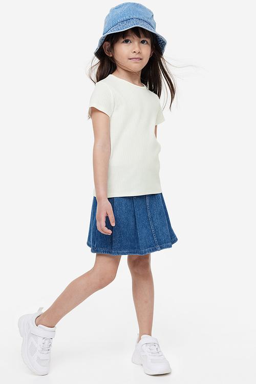 Ribbed cotton top - white