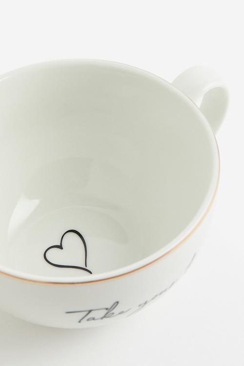 Porcelain cup - white/take your time