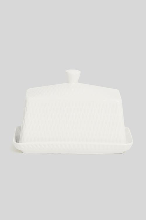 Diamonds Butter Dish - White