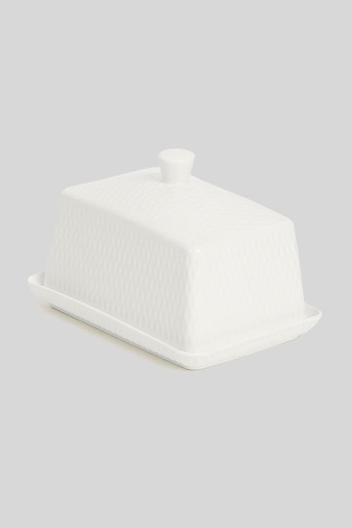 Diamonds Butter Dish - White