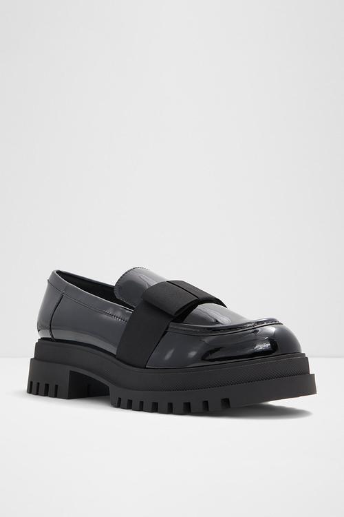 Theatric platform loafer - black
