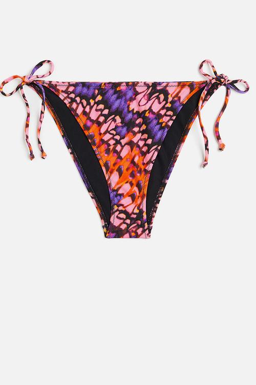 Tie tanga bikini bottoms - black/patterned