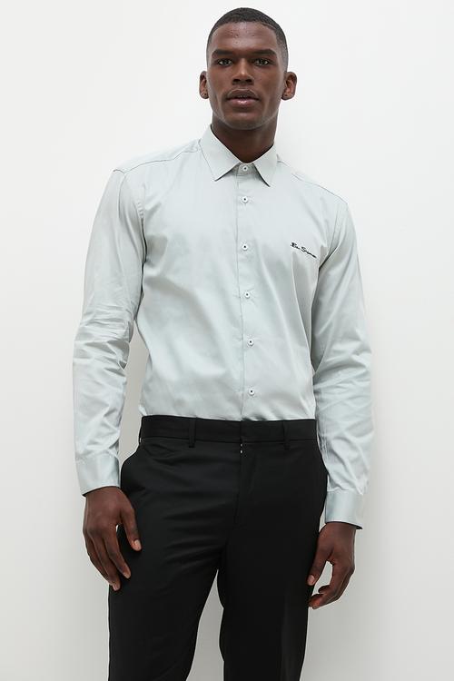 Essential ben sherman shirt long sleeve - ash grey