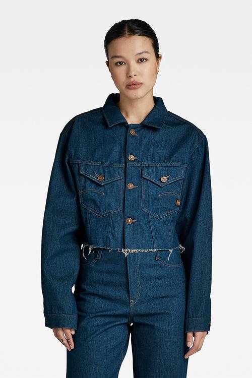 Relaxed Cropped Cutoff Jacket wmn - raw denim