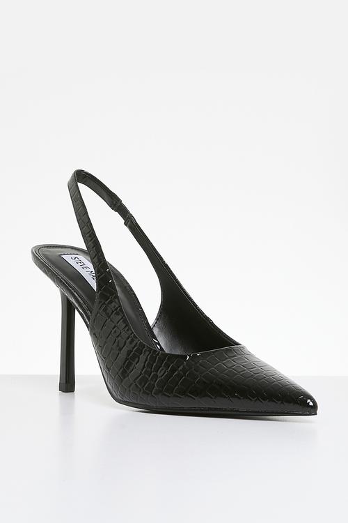 Soiree slingback court - black moc croc