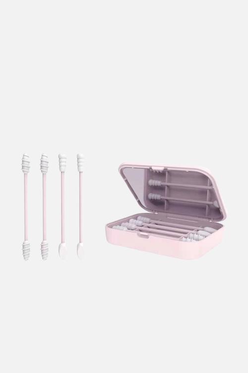 GLAM Beauty - Reusable Swabs - 4 Piece with Mirror - Pink