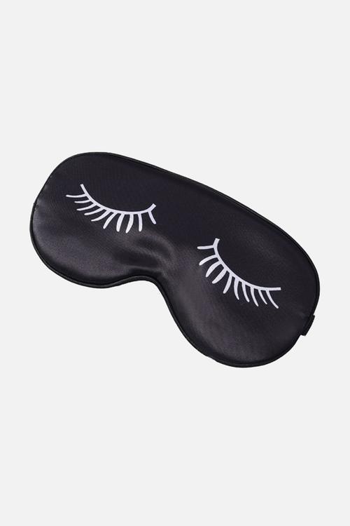 GLAM Beauty - Satin Eye Mask - Eyelash Design - Black
