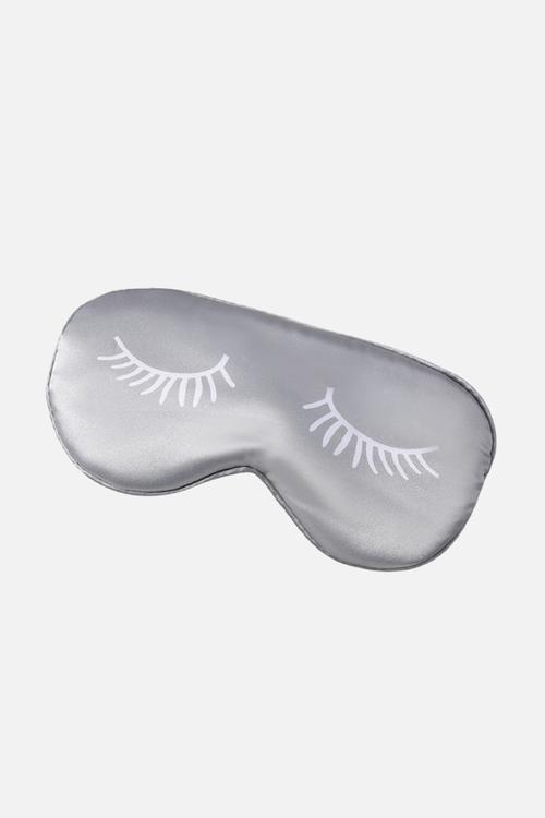 GLAM Beauty - Satin Eye Mask - Eyelash Design - Grey