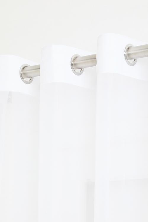 Plain Voile Eyelet twin pack - white