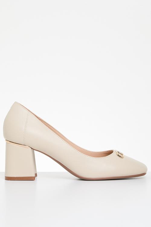 Billar blockheel court - cream