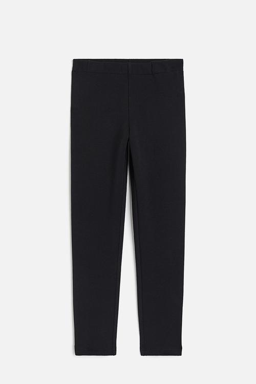 Brushed-inside leggings - black