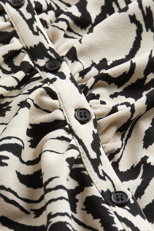Draped shirt dress - white
