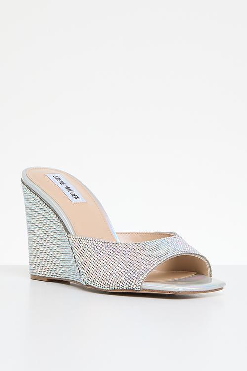 Evoke-r wedge mule - silver