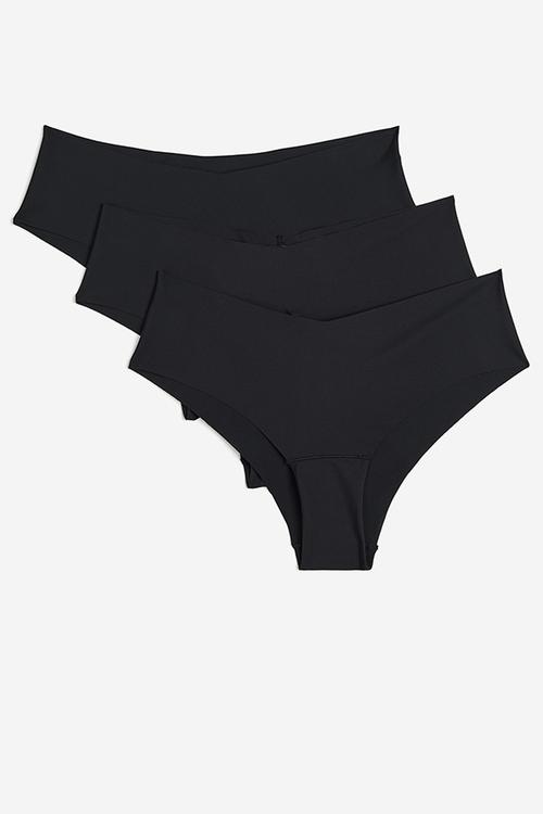 3 Pack invisible hipster briefs - black