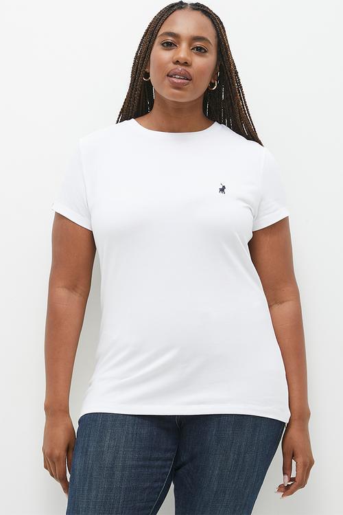Plus allie pony stretch tee - white
