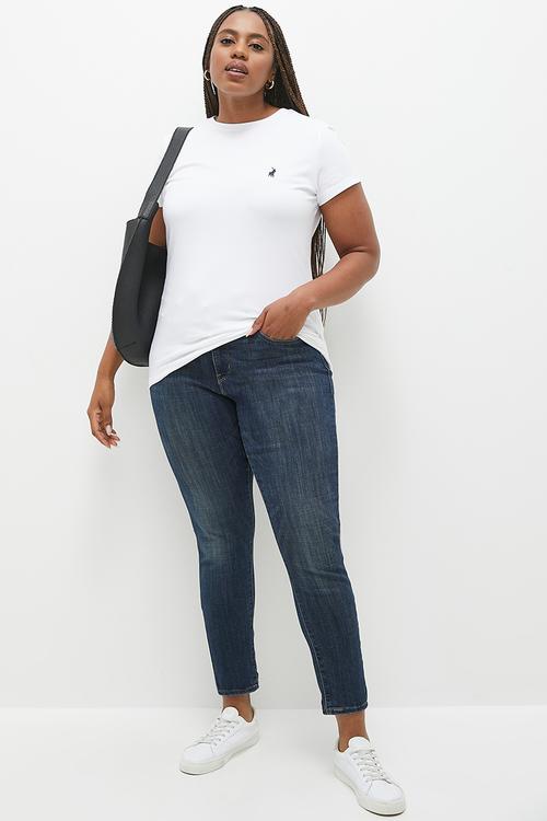 Plus allie pony stretch tee - white