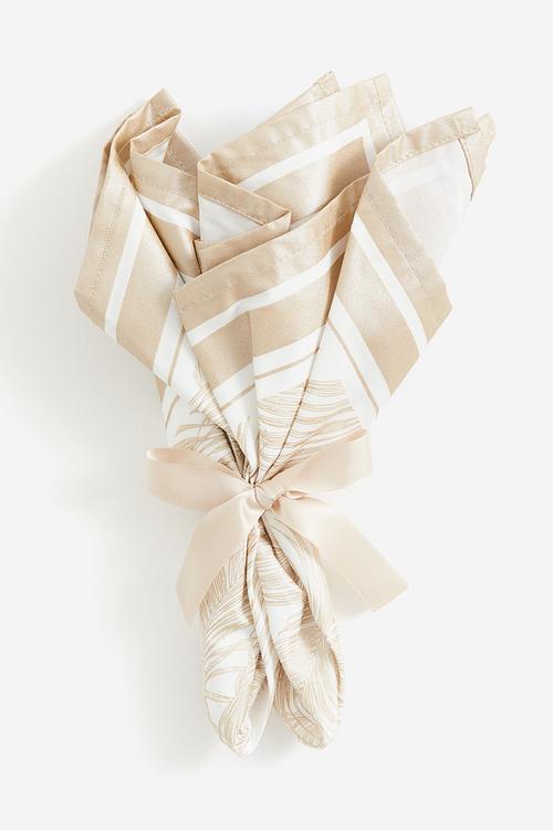 2-pack shimmering napkins - white