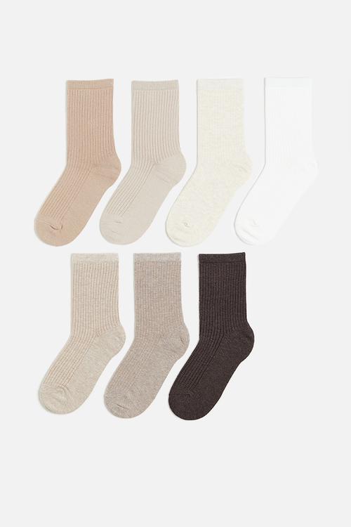 7-Pack socks - White Beige