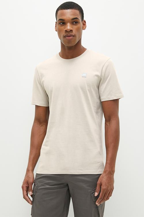 Mens urban core chest badge tee short sleeve - silver cloud